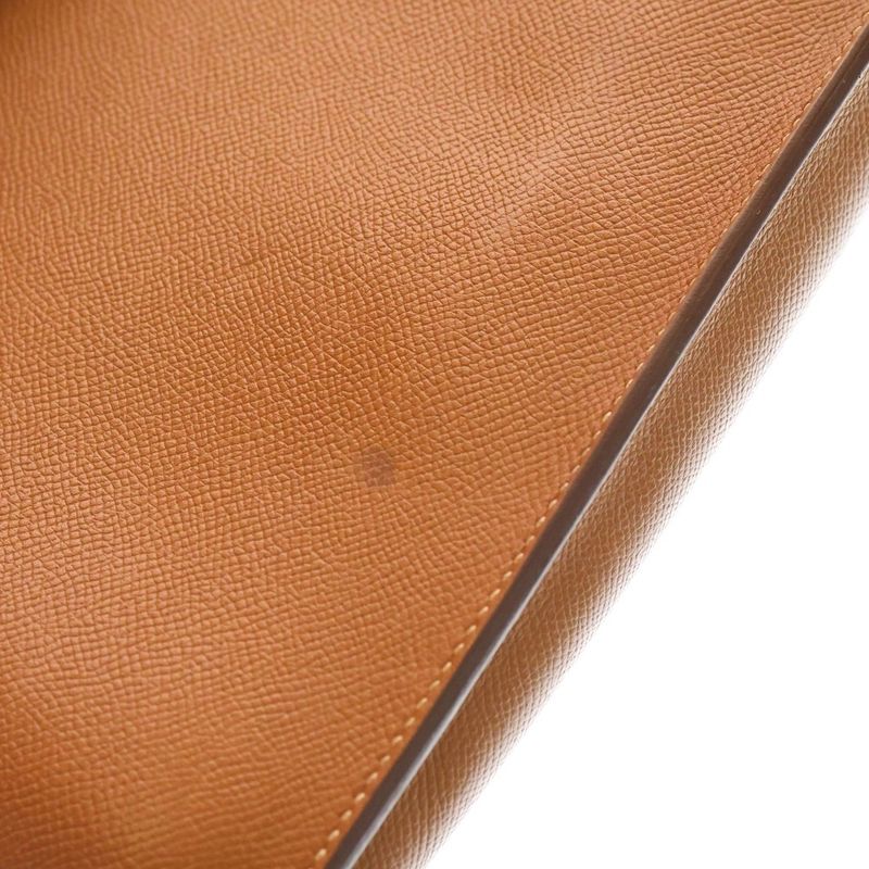 Hermes Kelly Depeche Gold Epson Gold Hardware K Engraved Business Bag Handbag