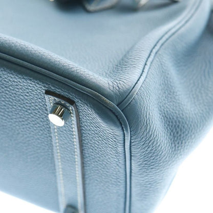 Hermes Birkin 30 Blue Jean Togo Silver Hardware O Stamp Handbag