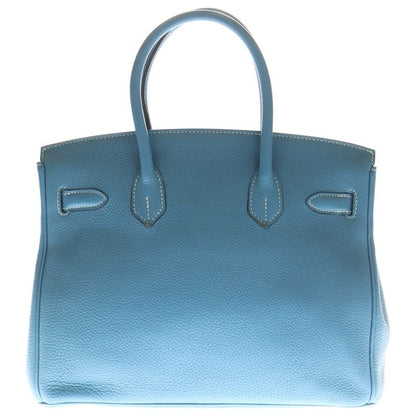 Hermes Birkin 30 Blue Jean Togo Silver Hardware O Stamp Handbag