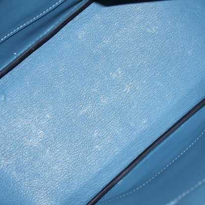 Hermes Birkin 30 Blue Jean Togo Silver Hardware O Stamp Handbag