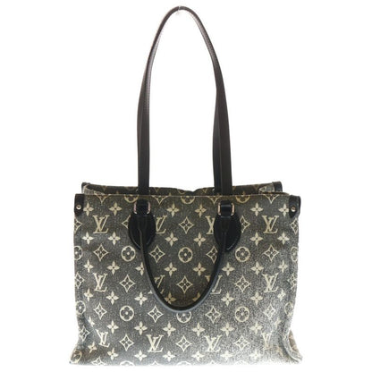 Louis Vuitton Monogram Denim On The Go MM Handbag Tote Bag Black Gray Denim X
