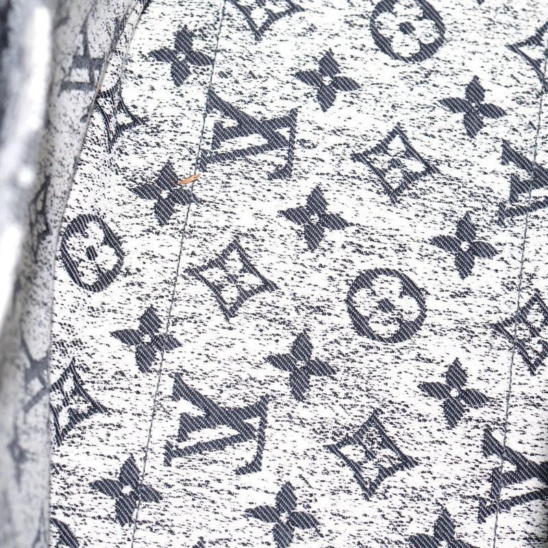 Louis Vuitton Monogram Denim On The Go MM Handbag Tote Bag Black Gray Denim X