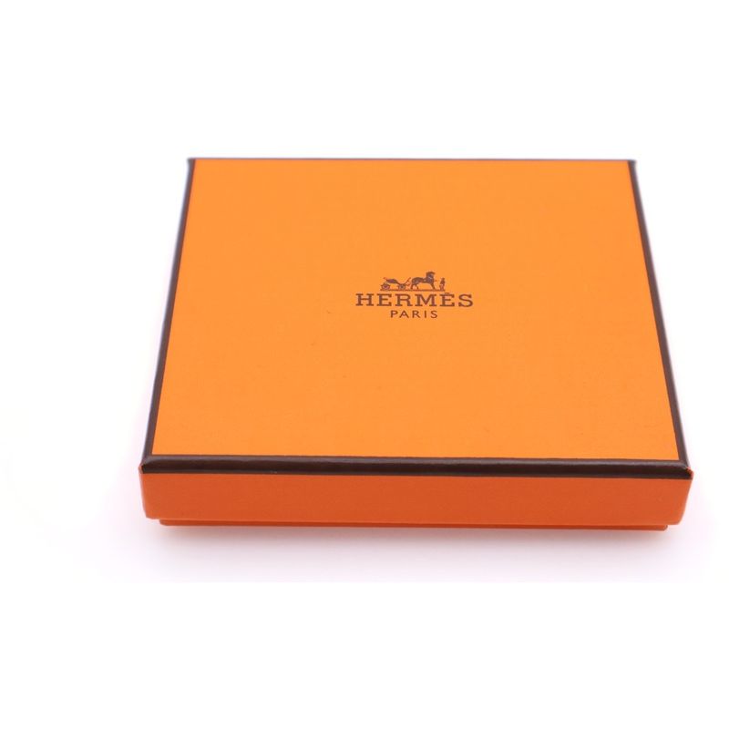 Hermes Bastia Coin Case Accessory Case Rose Purple Epson Leather Silver