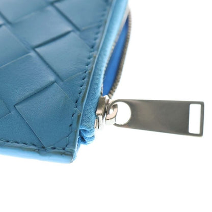 Bottega Veneta Intrecciato Square Zip Around Wallet Blue