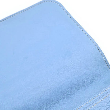 Hermes Dogon Long P Engraved Leather Long Wallet Gold Hardware Blue