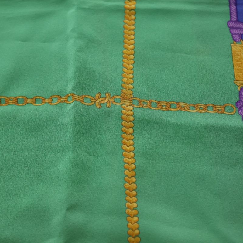 Chanel Chain Motif Scarf Blue X Green