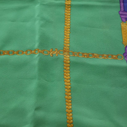 Chanel Chain Motif Scarf Blue X Green