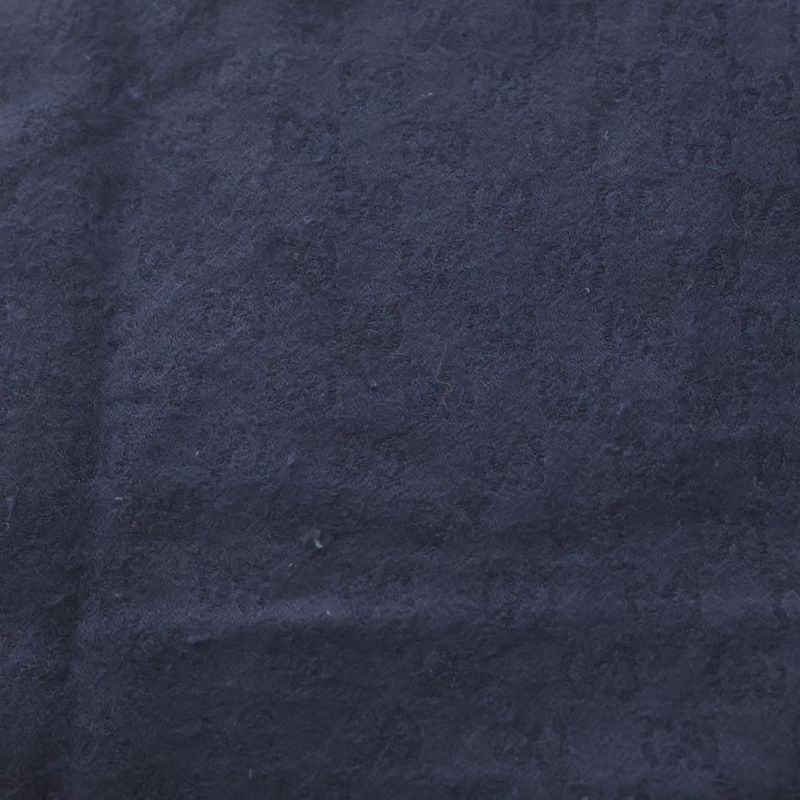 Gucci GG Pattern Cashmere Muffler Navy