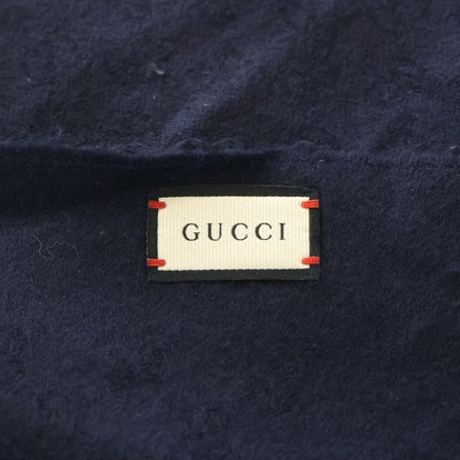 Gucci GG Pattern Cashmere Muffler Navy