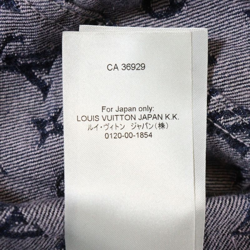 Louis Vuitton 23 SS Monogram Fringe Denim Trucker-jacket Purple Indigo Rm231 UZD