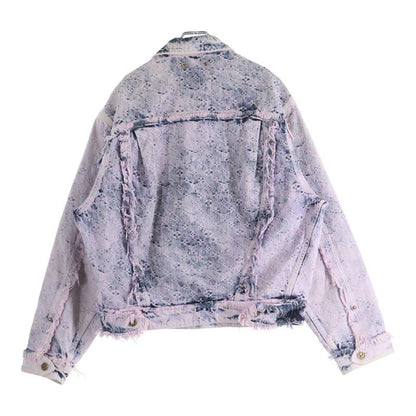 Louis Vuitton 23 SS Monogram Fringe Denim Trucker-jacket Purple Indigo Rm231 UZD