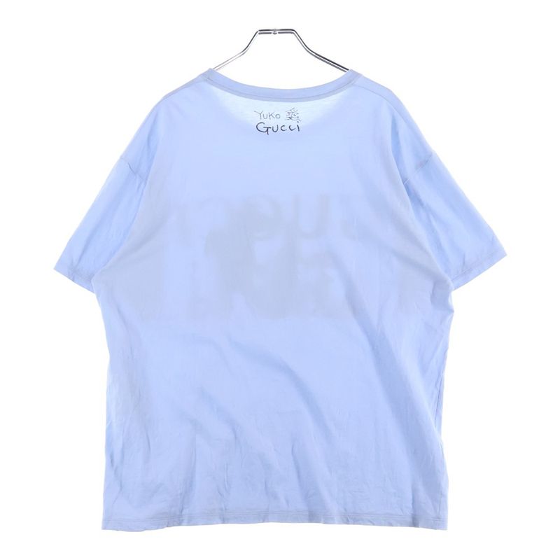 Gucci X Yuko Higuchi Logo Print Short Sleeve T-Shirt Cut And Sew Blue