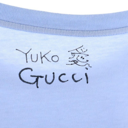 Gucci X Yuko Higuchi Logo Print Short Sleeve T-Shirt Cut And Sew Blue
