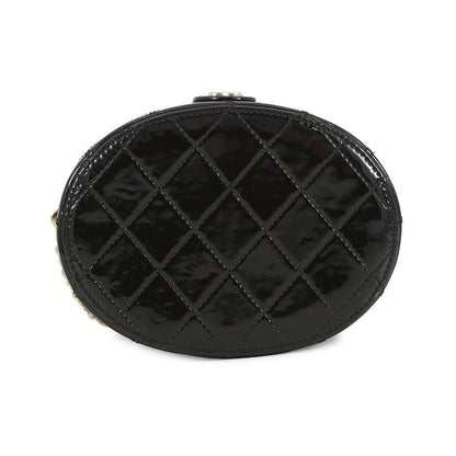 Chanel Chain Shoulder Bag CC Logo Quilted Vanity Patent Enamel