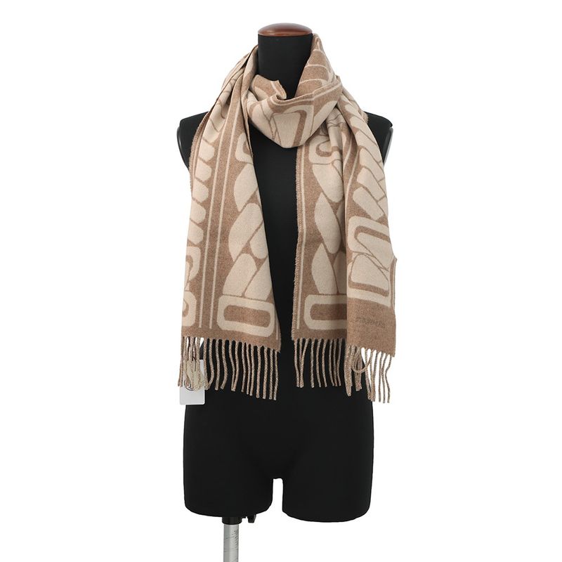 Hermes Scarf Click Se Nue Maron Glace Cles Cashmere Bicolor Shawl Marron-glace Cles