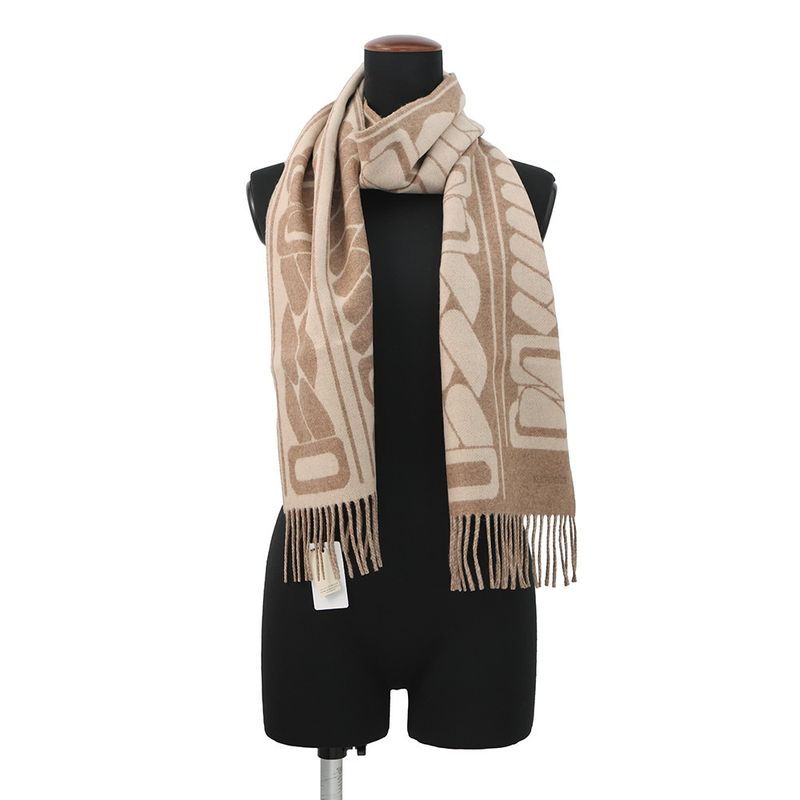 Hermes Scarf Click Se Nue Maron Glace Cles Cashmere Bicolor Shawl Marron-glace Cles