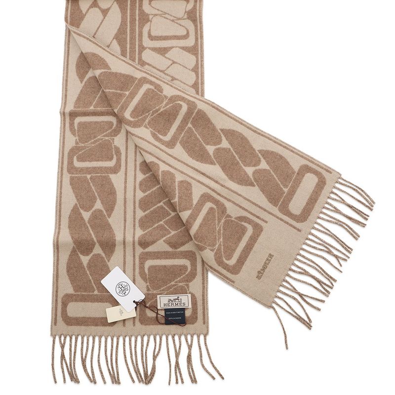 Hermes Scarf Click Se Nue Maron Glace Cles Cashmere Bicolor Shawl Marron-glace Cles