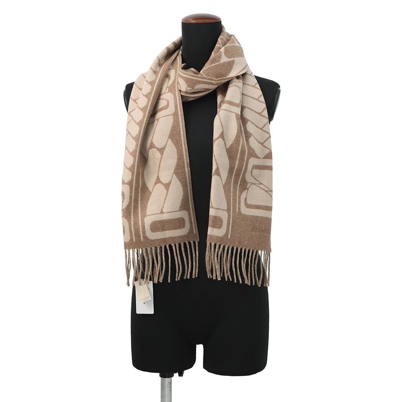 Hermes Scarf Click Se Nue Maron Glace Cles Cashmere Bicolor Shawl Marron-glace Cles