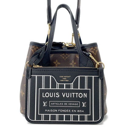 Louis Vuitton Tote Monogram Grain Leather Neverfull Inside Out BB Noir Black