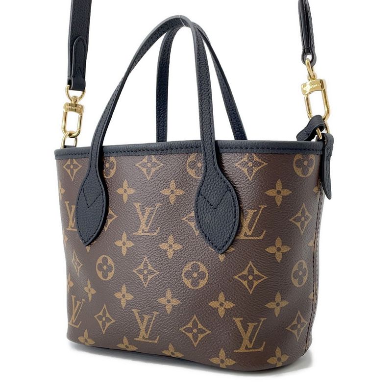 Louis Vuitton Tote Monogram Grain Leather Neverfull Inside Out BB Noir Black