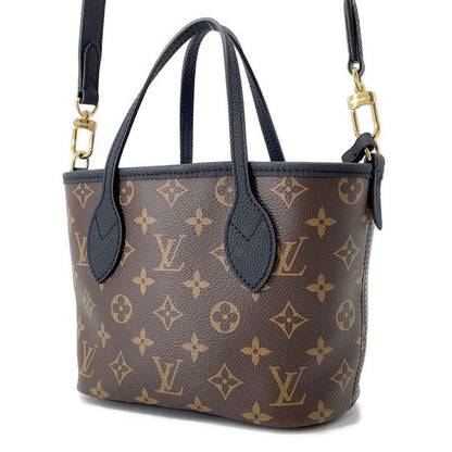 Louis Vuitton Tote Monogram Grain Leather Neverfull Inside Out BB Noir Black