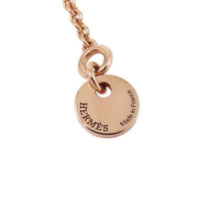 Hermes Necklace Amulet Kelly Pendant Pink Pearl 18K Gold