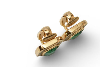 Christian DIOR Earring Christian DIOR Vintage Rhinestone Green Gold