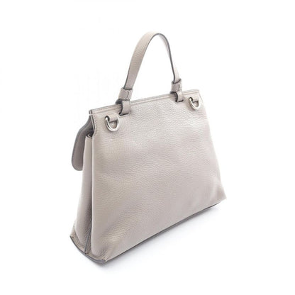 Gucci Handbag Bamboo Daily 370831 Gray Leather Daily Bamboo 2 WAY Hand