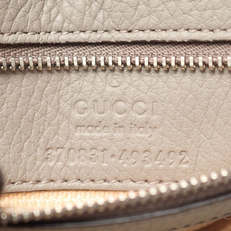 Gucci Handbag Bamboo Daily 370831 Gray Leather Daily Bamboo 2 WAY Hand