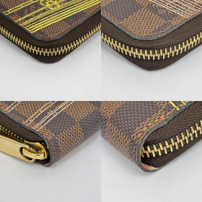 Louis Vuitton Zippy Wallet Damier Trunk N63026 Pink Stripe Leather Long