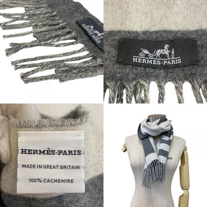 Hermes Love Story Muffler Gray Unisex