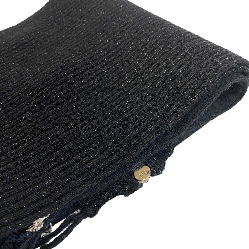 Chanel Zip Muffler Black Women's