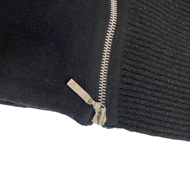 Chanel Zip Muffler Black Women's