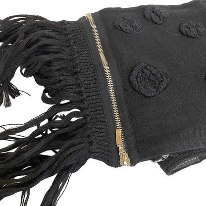 Chanel Zip Muffler Black Women's