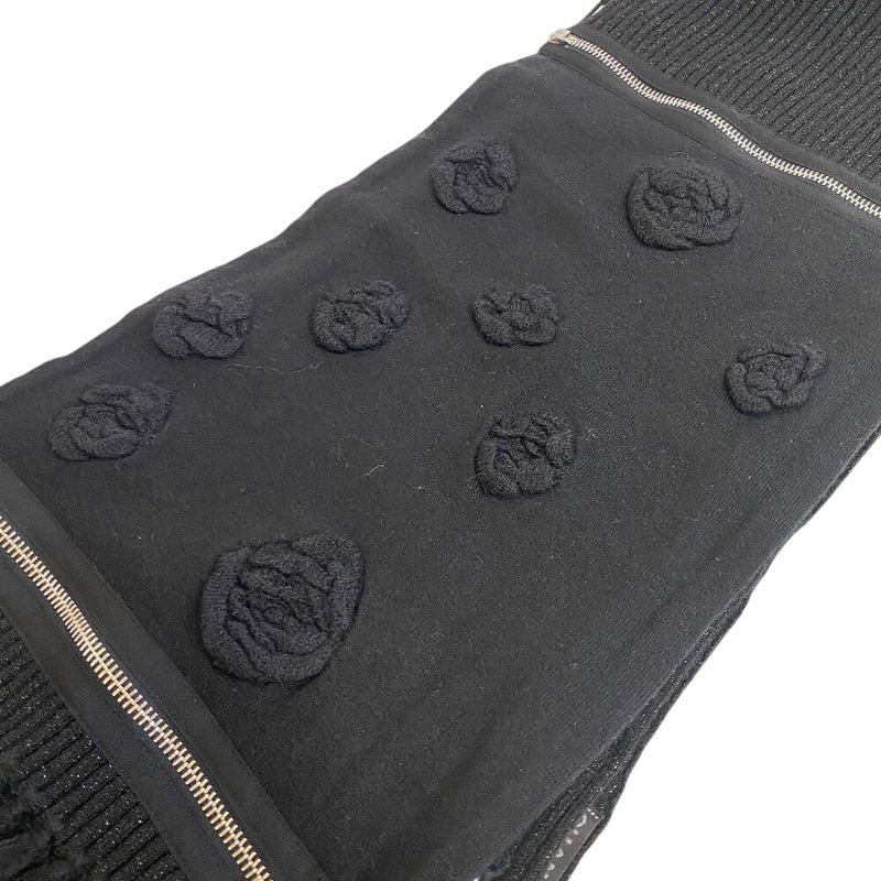 Chanel Zip Muffler Black Women's