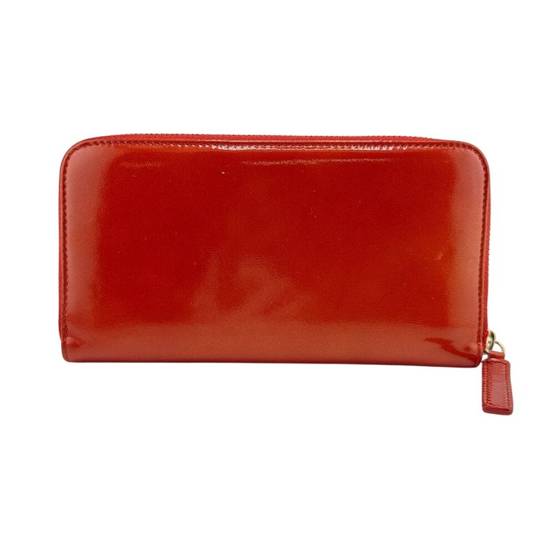 Bvlgari Round Zipper Shape Pressed Logo Sotirio Long Wallet Orange Unisex