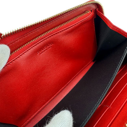 Bvlgari Round Zipper Shape Pressed Logo Sotirio Long Wallet Orange Unisex
