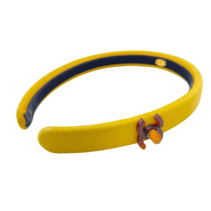 Chanel Coco Mark Turnlock Headband Hair Accessory Yellow Women's