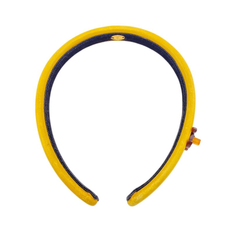 Chanel Coco Mark Turnlock Headband Hair Accessory Yellow Women's