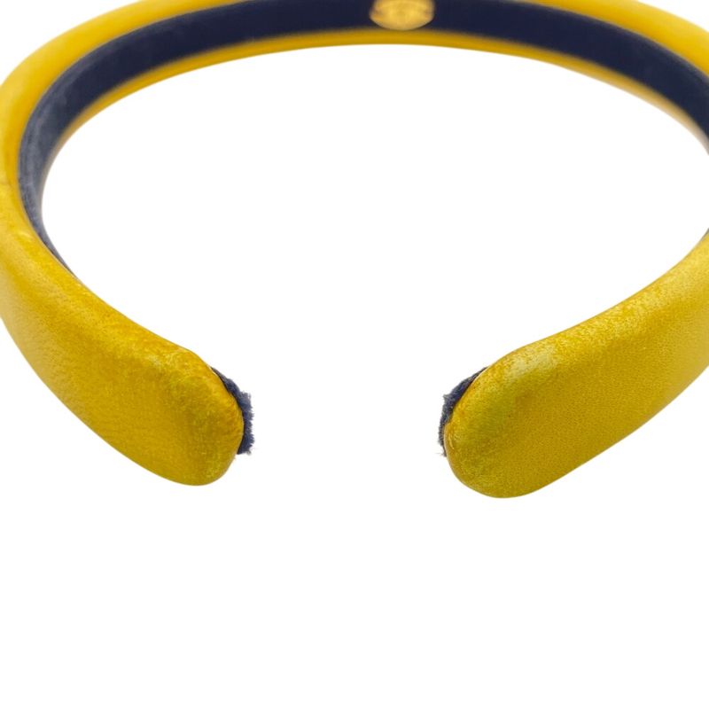Chanel Coco Mark Turnlock Headband Hair Accessory Yellow Women's