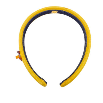 Chanel Coco Mark Turnlock Headband Hair Accessory Yellow Women's