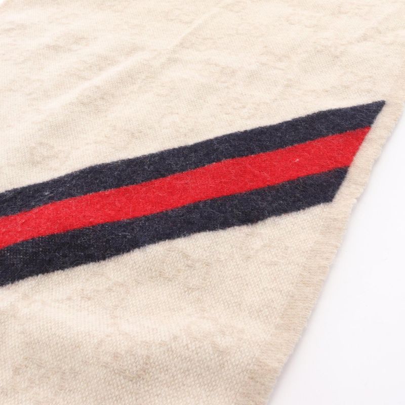 Gucci Muffler GG Pattern 570603 Wool Muffler Unisex B