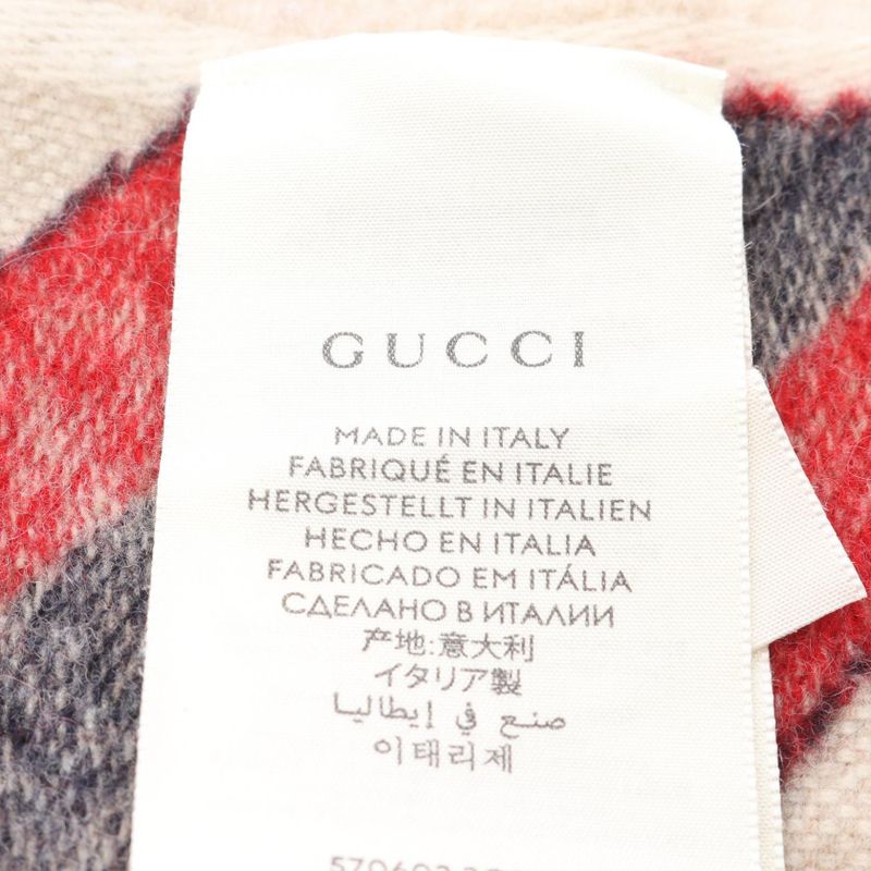 Gucci Muffler GG Pattern 570603 Wool Muffler Unisex B