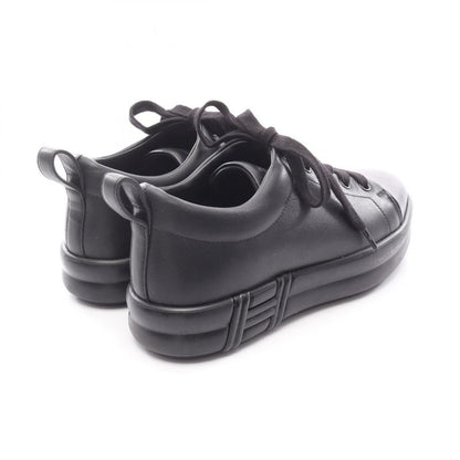Hermes H Logo Happy Leather Sneakers Black Ladies