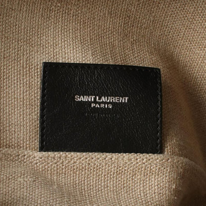 Saint Laurent Paris Tote Bag Teddy Natural Black Canvas Leather Tote Bag