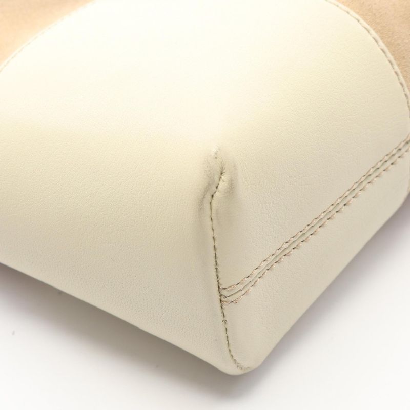 Loewe Shoulder Bag Anagram Beige Ivory Suede Leather Anagram One Shoulder