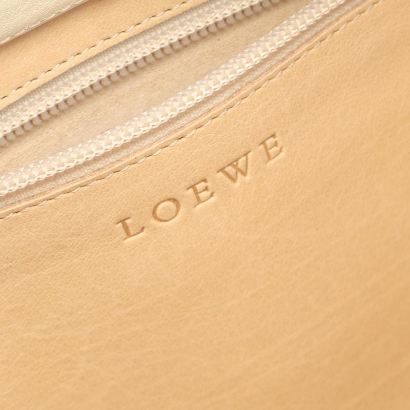 Loewe Shoulder Bag Anagram Beige Ivory Suede Leather Anagram One Shoulder