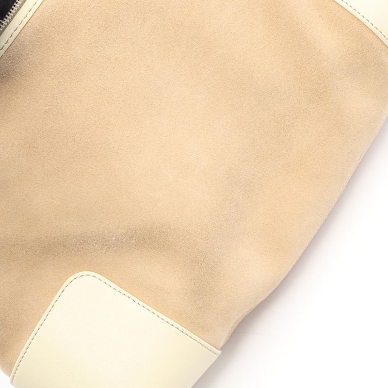 Loewe Shoulder Bag Anagram Beige Ivory Suede Leather Anagram One Shoulder