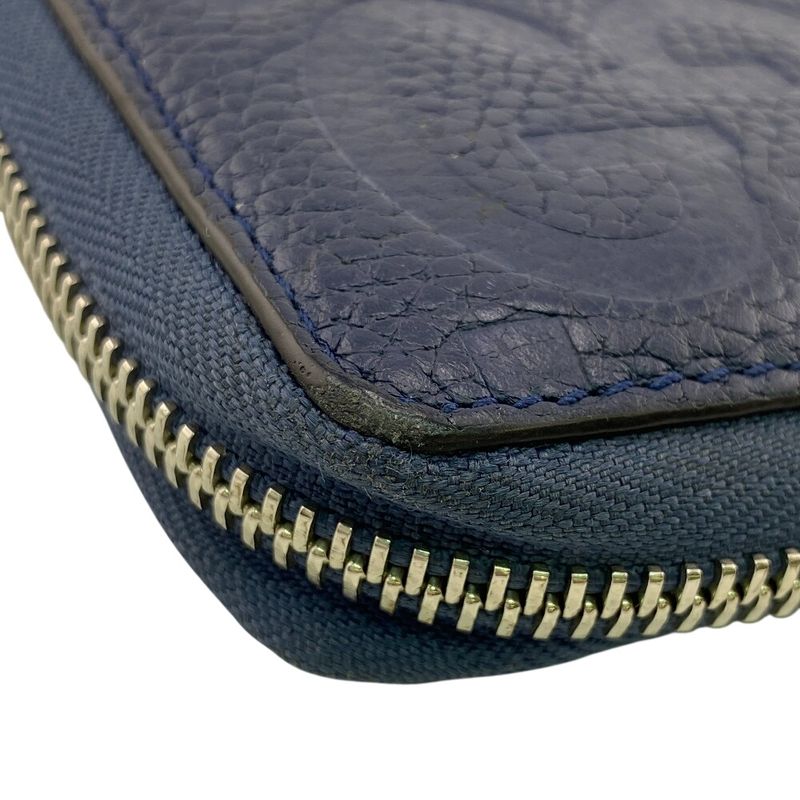 Gucci 739484 Round Zip Wallet Long Wallet Navy Unisex
