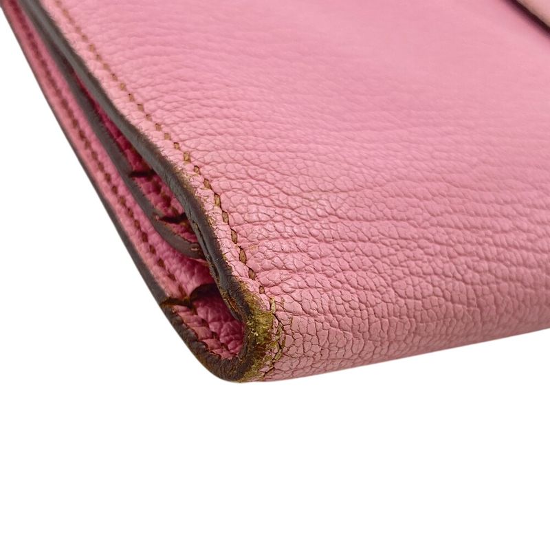 Hermes Long Wallet Bifold Bearn Souffle Long Wallet Pink Ladies
